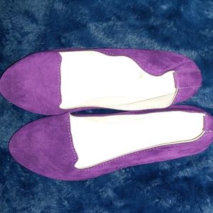Purple "suede" flats. Size 10
